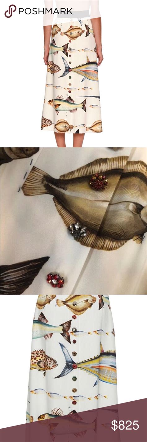 dolce gabbana fish print skirt